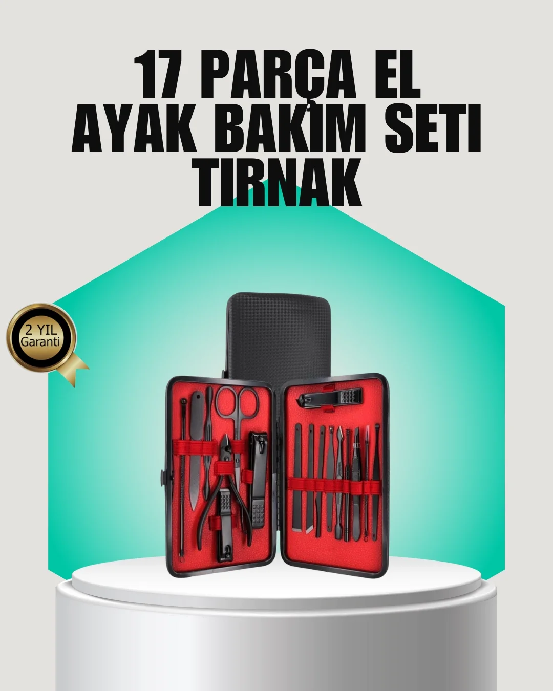 Mey İthalat® Siyah Kaymaz Teknolojili El ve Ayak Bakım Seti