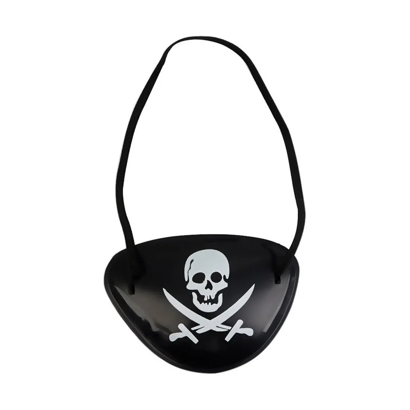Mey İthalat® Siyah Renk Kuru Kafa Baskılı Plastik Korsan Göz Mask