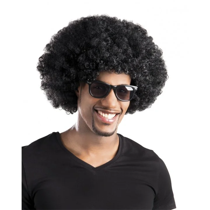 Mey İthalat® Siyah Renk Kıvırcık Afro Bonus Peruk Parti Peruğu