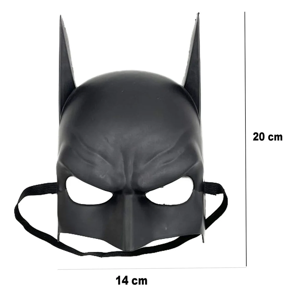 Mey İthalat® Siyah Renk Çocuk Boy Arkadan Lastikli Batman Maskesi