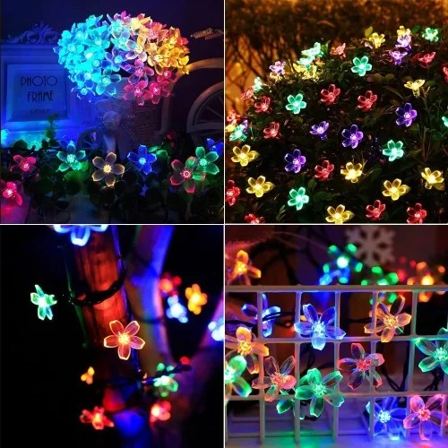 Mey İthalat® Solar 5m 50 Led Papatya RGB 8 Fonksiyonlu