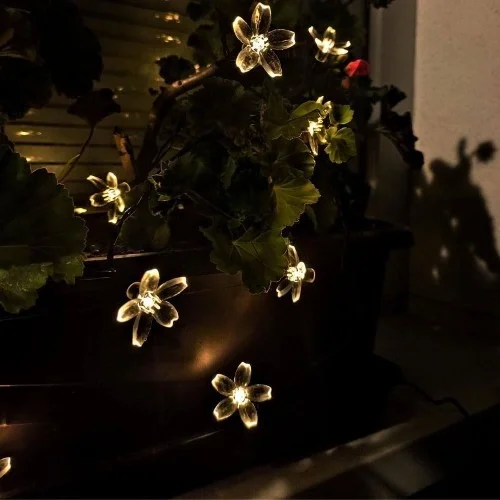 Mey İthalat® Solar 5m 50 Led Papatya Gün Işığı 8 Fonksiyonlu