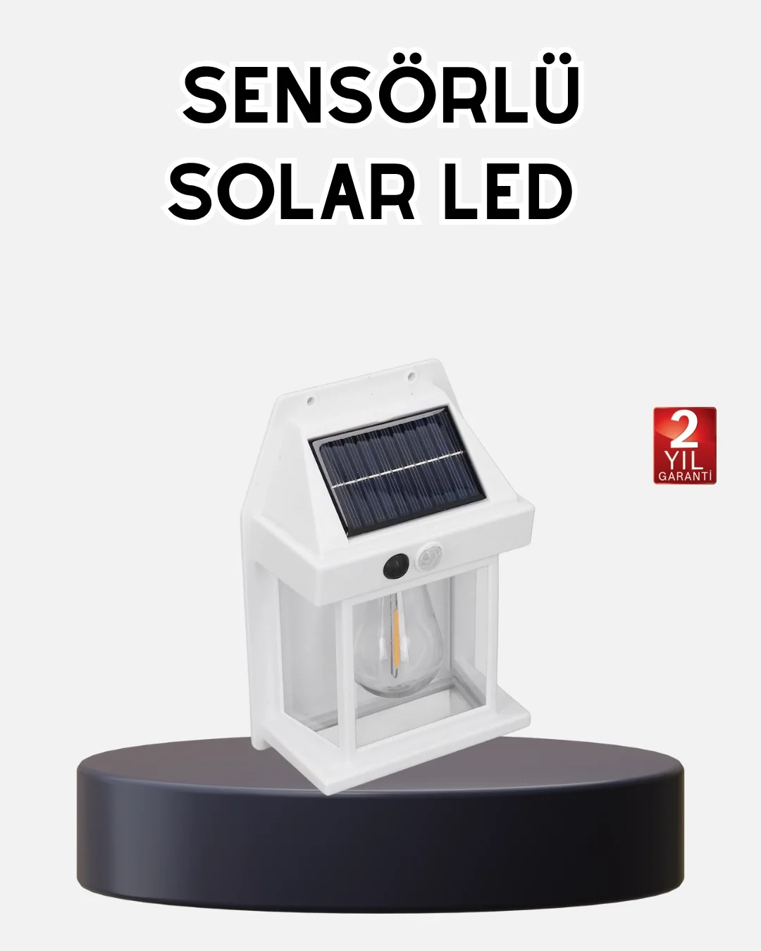 Mey İthalat® Solar Sensörlü Dış Mekan Lamba 3 Işık Modlu ve IP65 