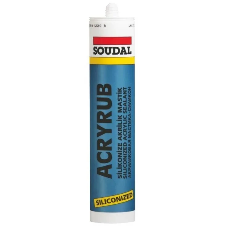 Mey İthalat® Soudal Acryrub Silikonize Mastik 310 ml Gri