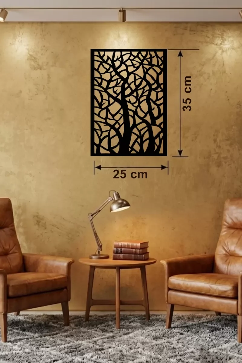 Mey İthalat® Soyut Ağaç Dalları Ahşap Duvar Tablosu - 25x35 cm La Mey İthalat® Soyut Ağaç Dalları Ahşap Duvar Tablosu - 25x35 cm La