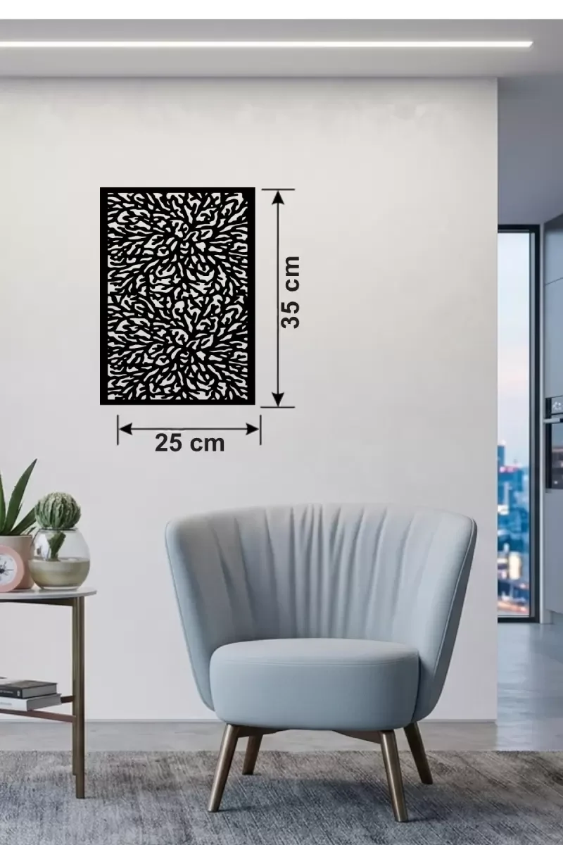 Mey İthalat® Soyut Mercan ve Hücre Dokulu Ahşap Duvar Tablosu - 2 Mey İthalat® Soyut Mercan ve Hücre Dokulu Ahşap Duvar Tablosu - 2