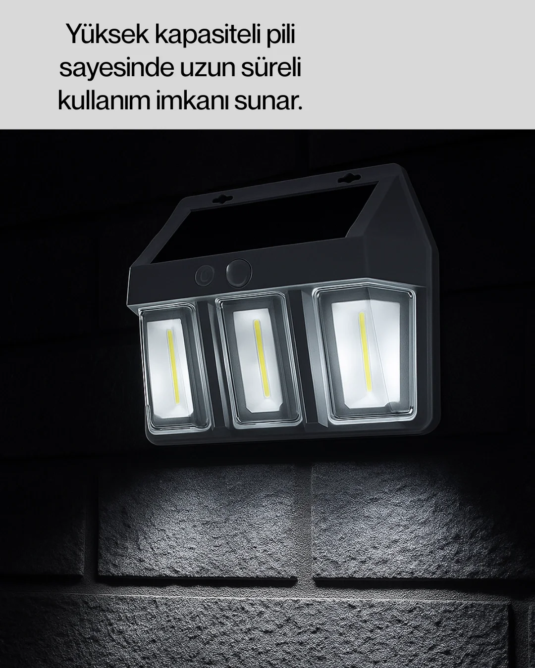 Mey İthalat® Suya Dayanıklı Solar Duvar Lambası – Akıllı Gece Sen