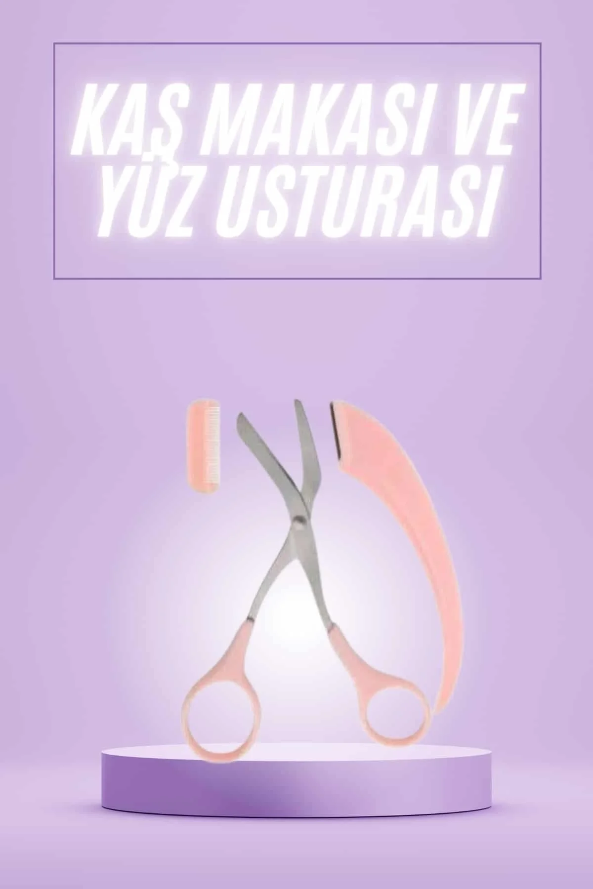 Mey İthalat® Taraklı Kaş Makası ve Ustura Seti Kaş Düzeltme Makas