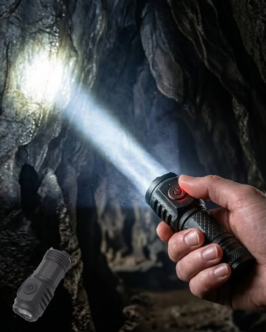 Mey İthalat® Taşınabilir Mini El Feneri USB Type-C Şarjlı ve Daya