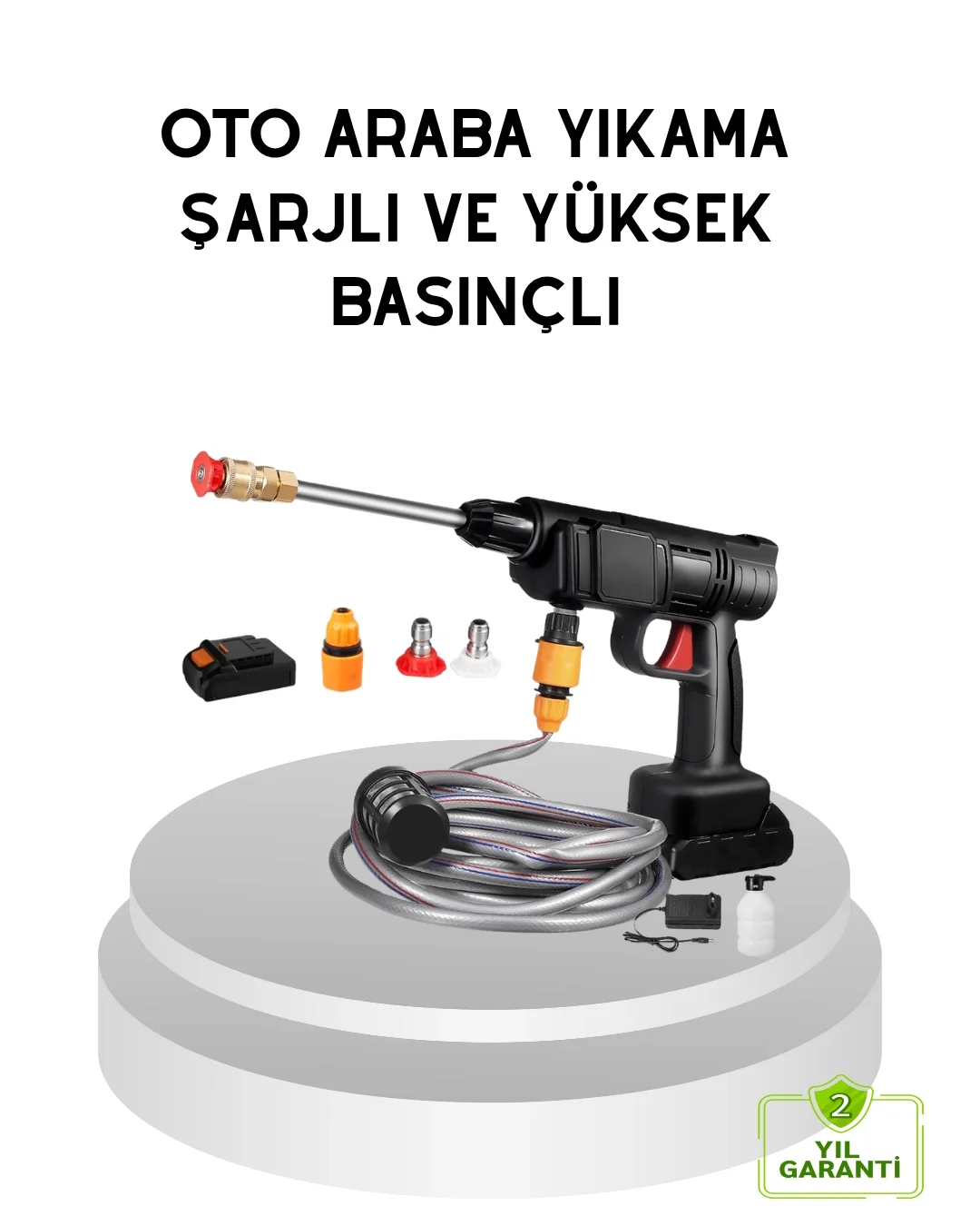 Mey İthalat® Taşınabilir Akülü Araba Yıkama Makinesi 1.7 MPa Bası