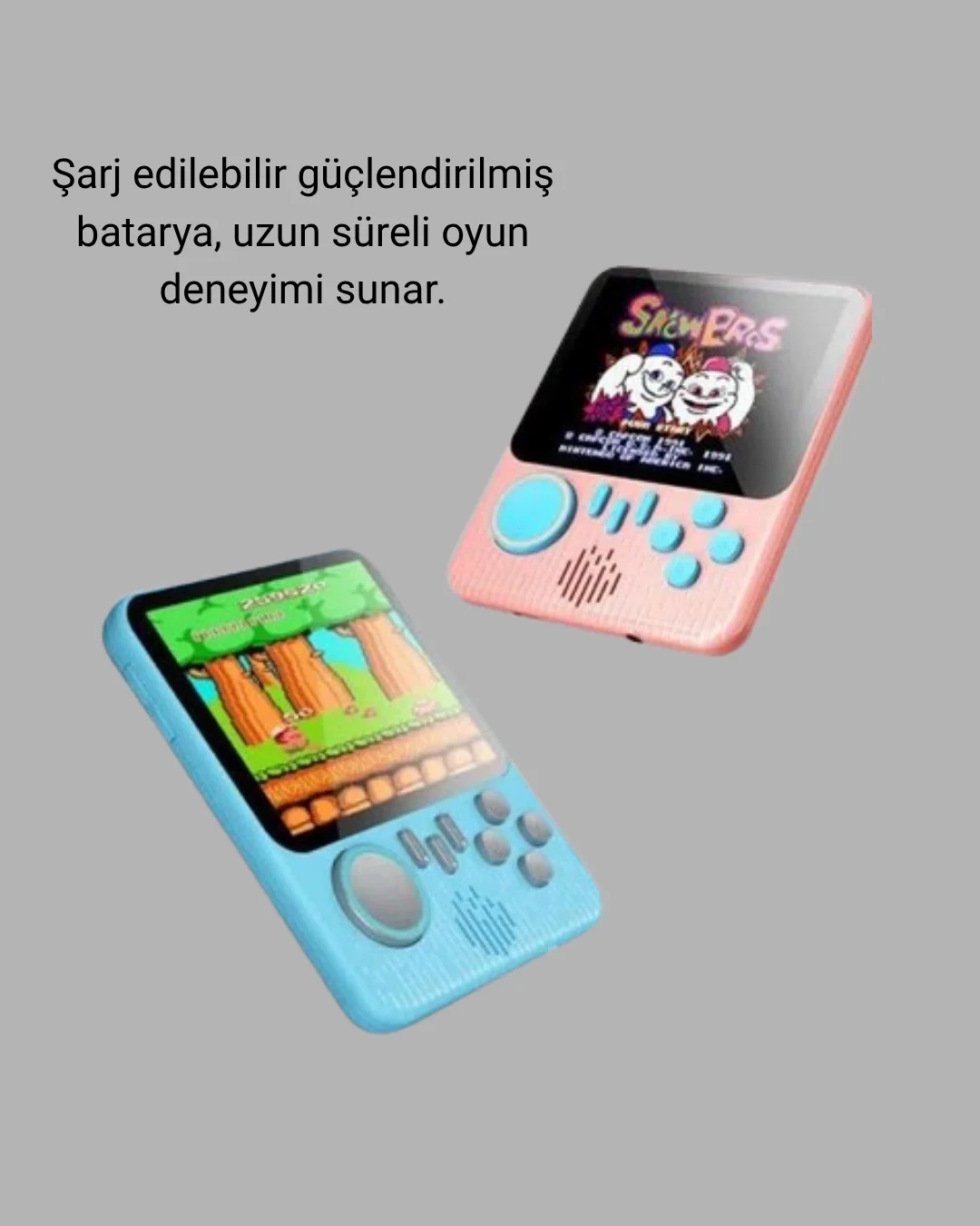 Mey İthalat® Taşınabilir Retro Oyun Konsolu – 3.5 İnç LCD, 666 Kl