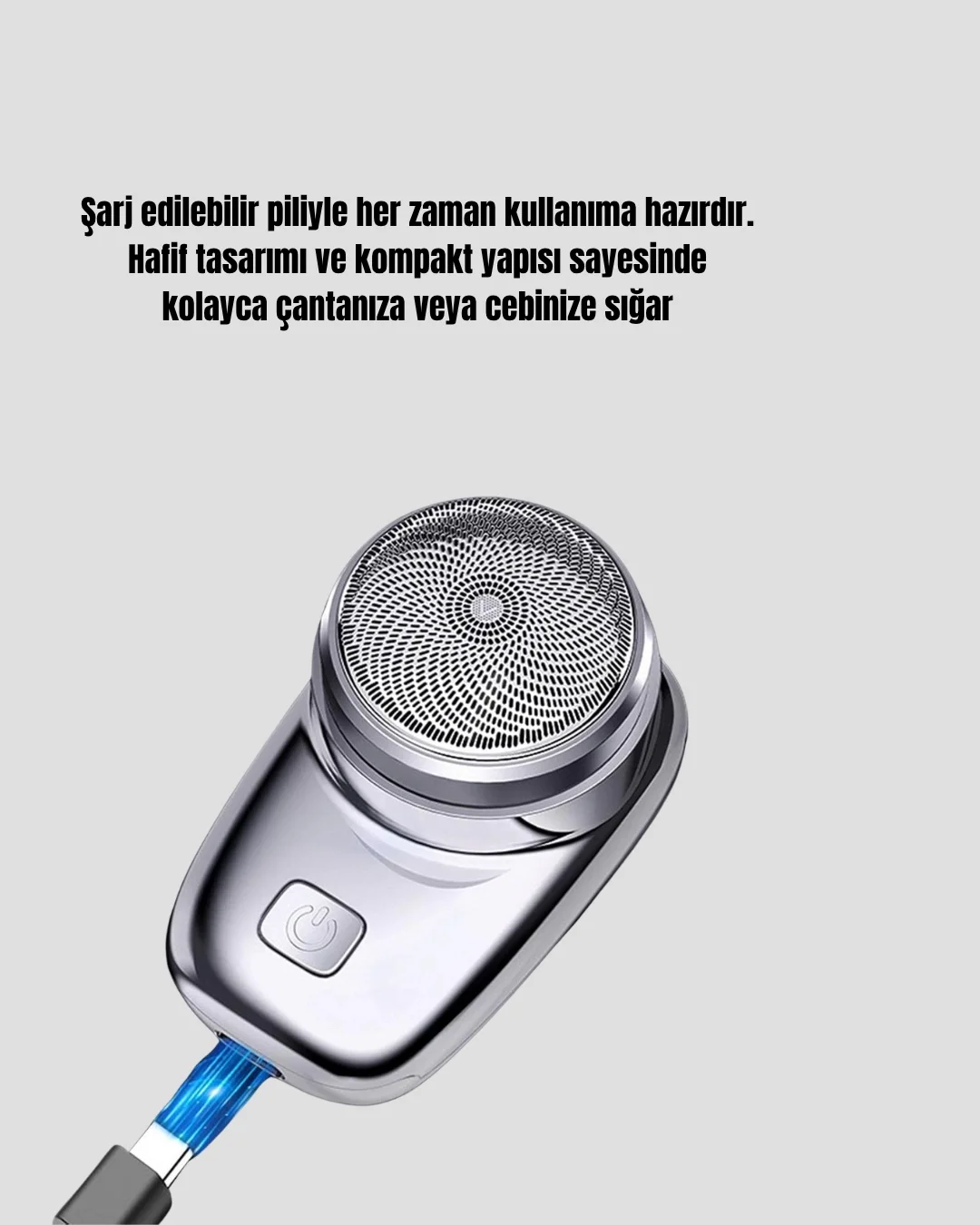 Mey İthalat® Taşınabilir Şarjlı Mini Tıraş Makinesi – Hassas Kesi