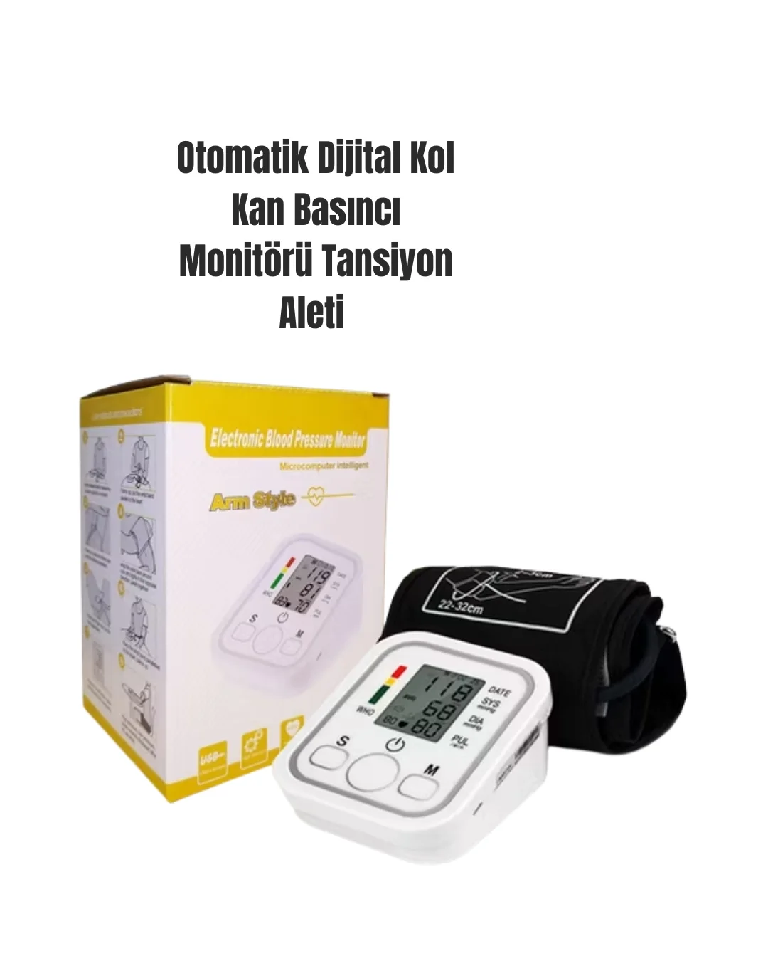 Mey İthalat® Taşınabilir Pil ve USB Girişli Tansiyon Aleti