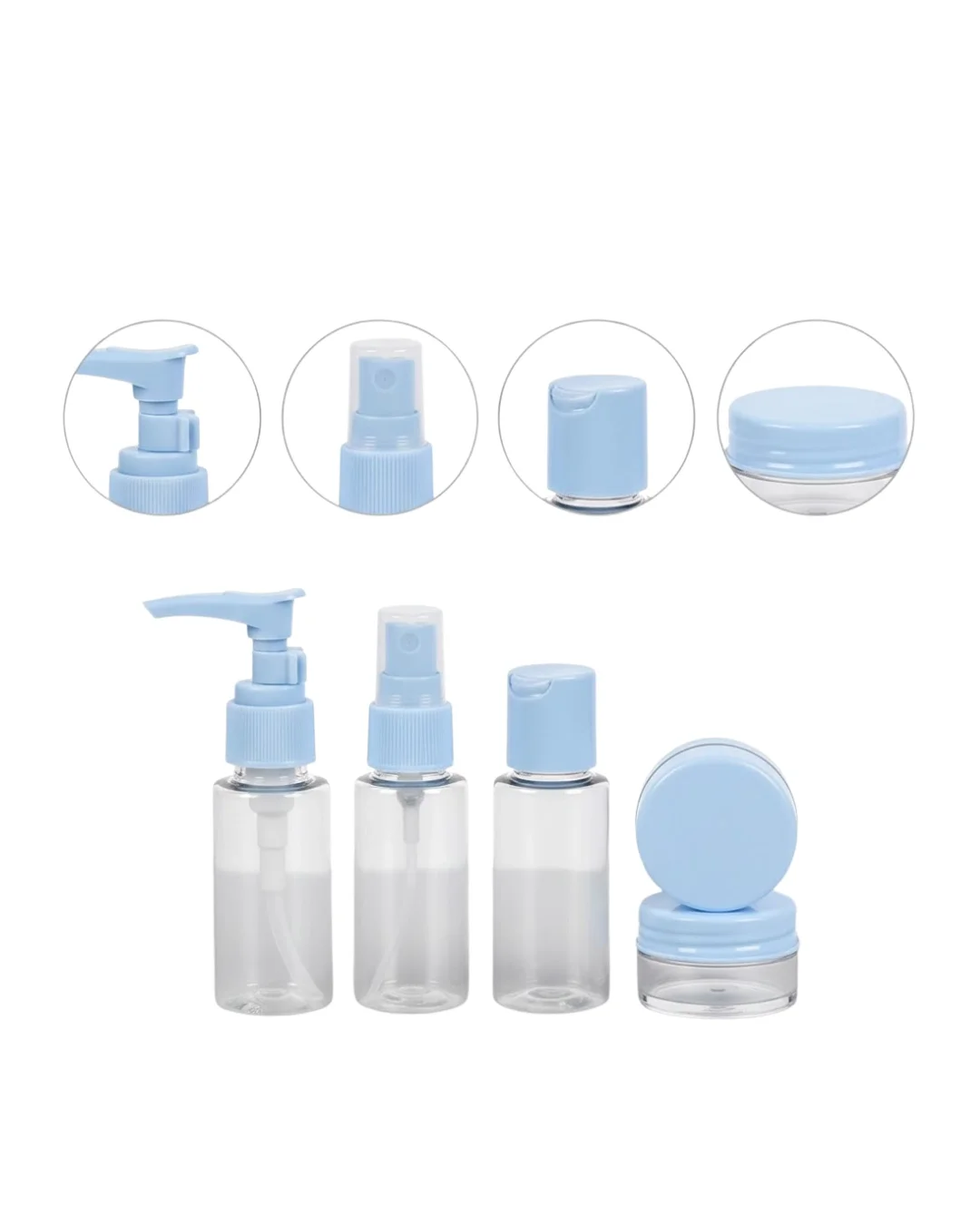 Mey İthalat® Taşınabilir 5 Parça Seyahat Kozmetik Seti 30 ml Sızd