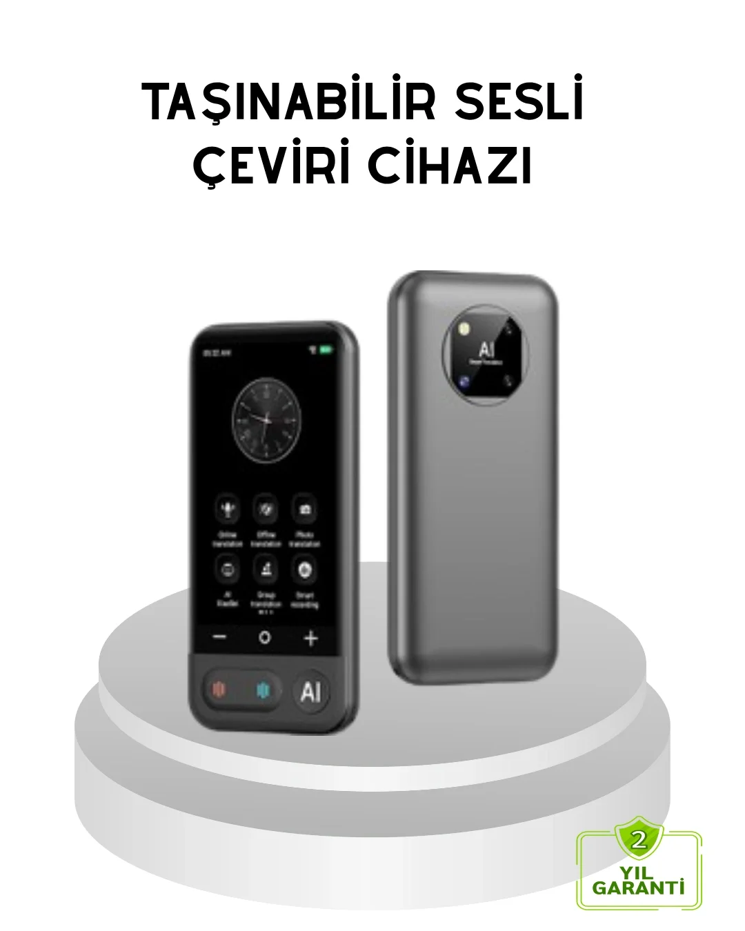 Mey İthalat® Taşınabilir Akıllı Tercüme Cihazı – Gerçek Zamanlı S