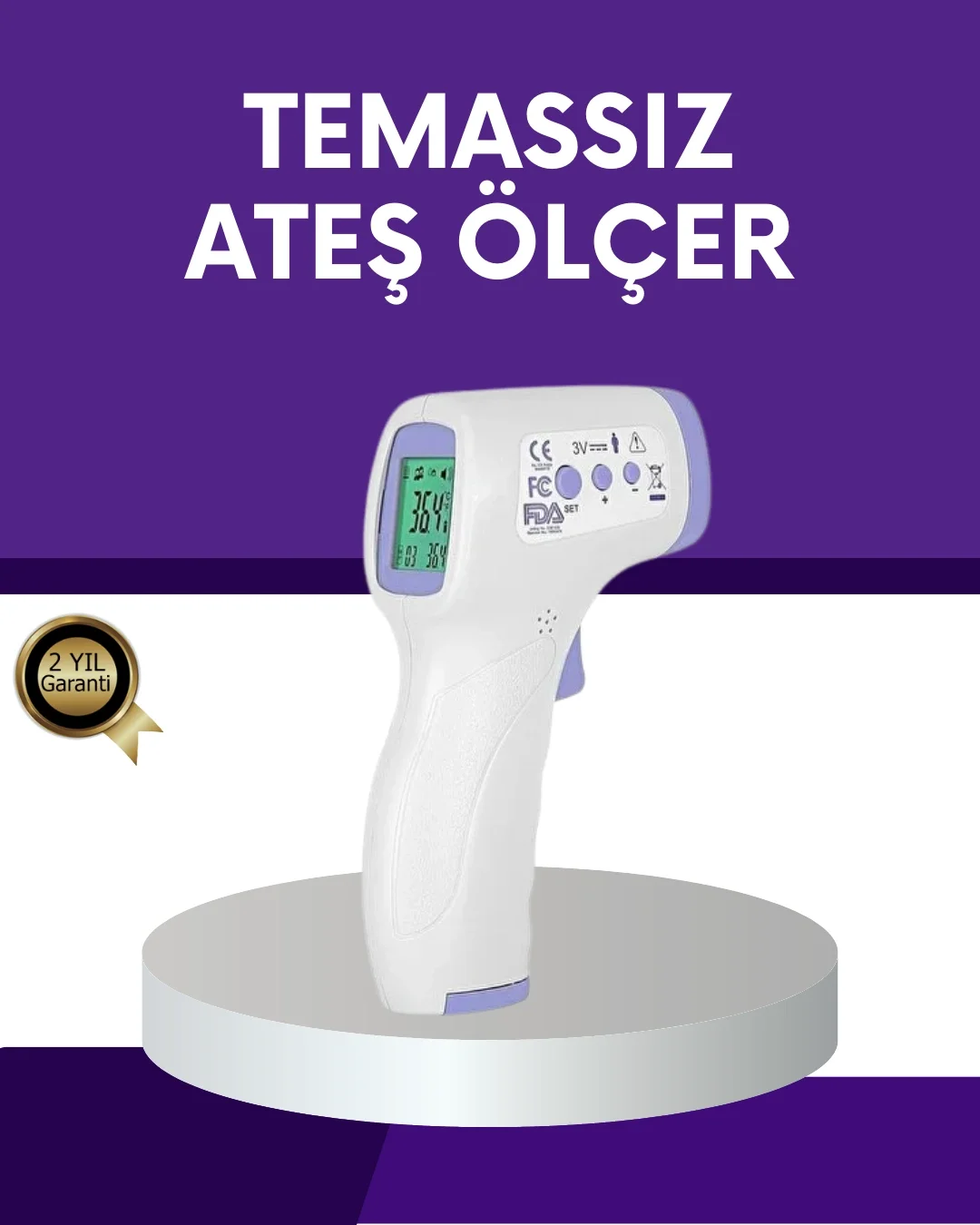 Mey İthalat® Temassız Ateş Ölçer Dijital Kızılötesi Termometre Hı