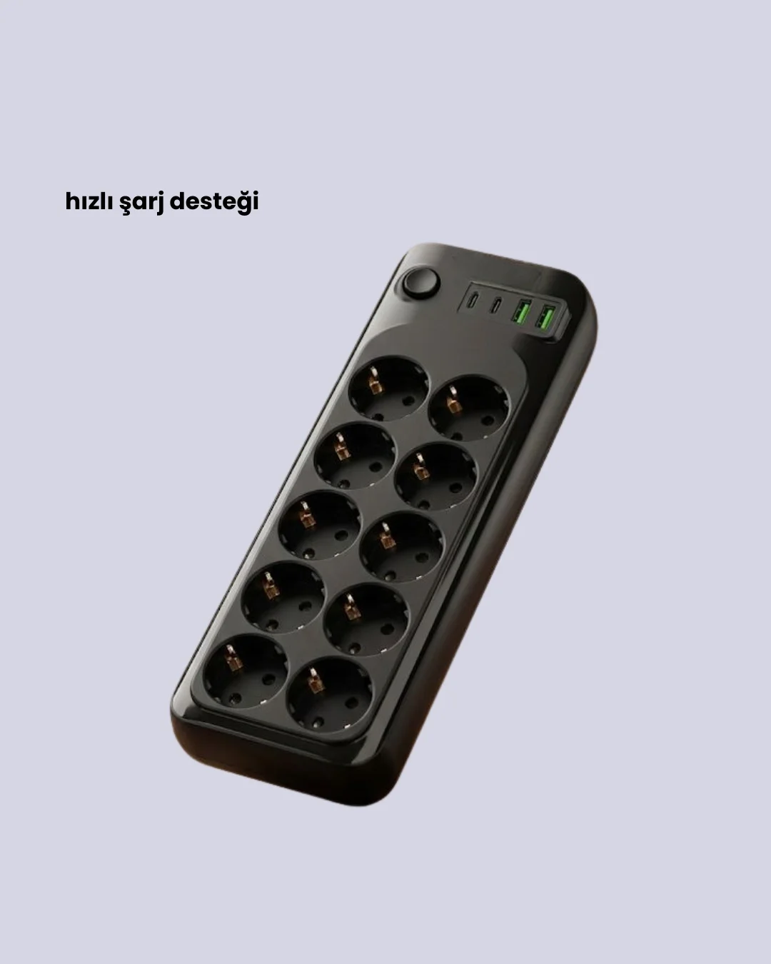 Mey İthalat® Termal Akım Korumalı 10’lu Grup Priz USB Type-C Hızl