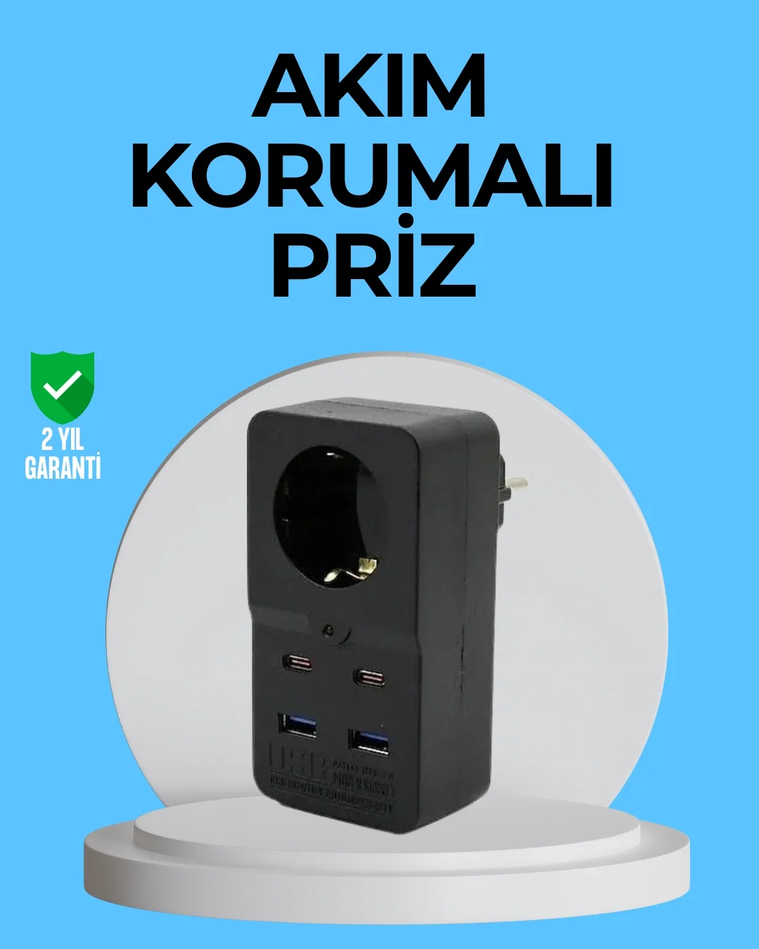Mey İthalat® Termal Korumalı Priz Otomatik Çocuk Kilidi 4 USB Typ