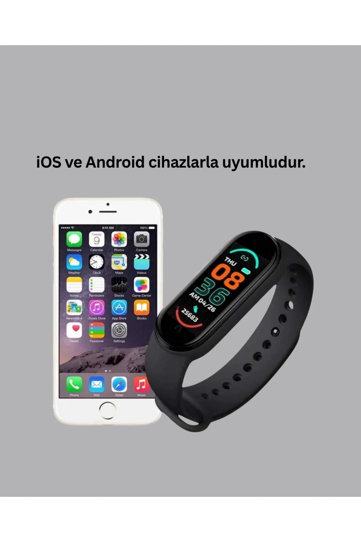 Mey İthalat® Titreşimli Bildirimli Akıllı Saat – Uyku Analizi ve Spor Modlarıyla