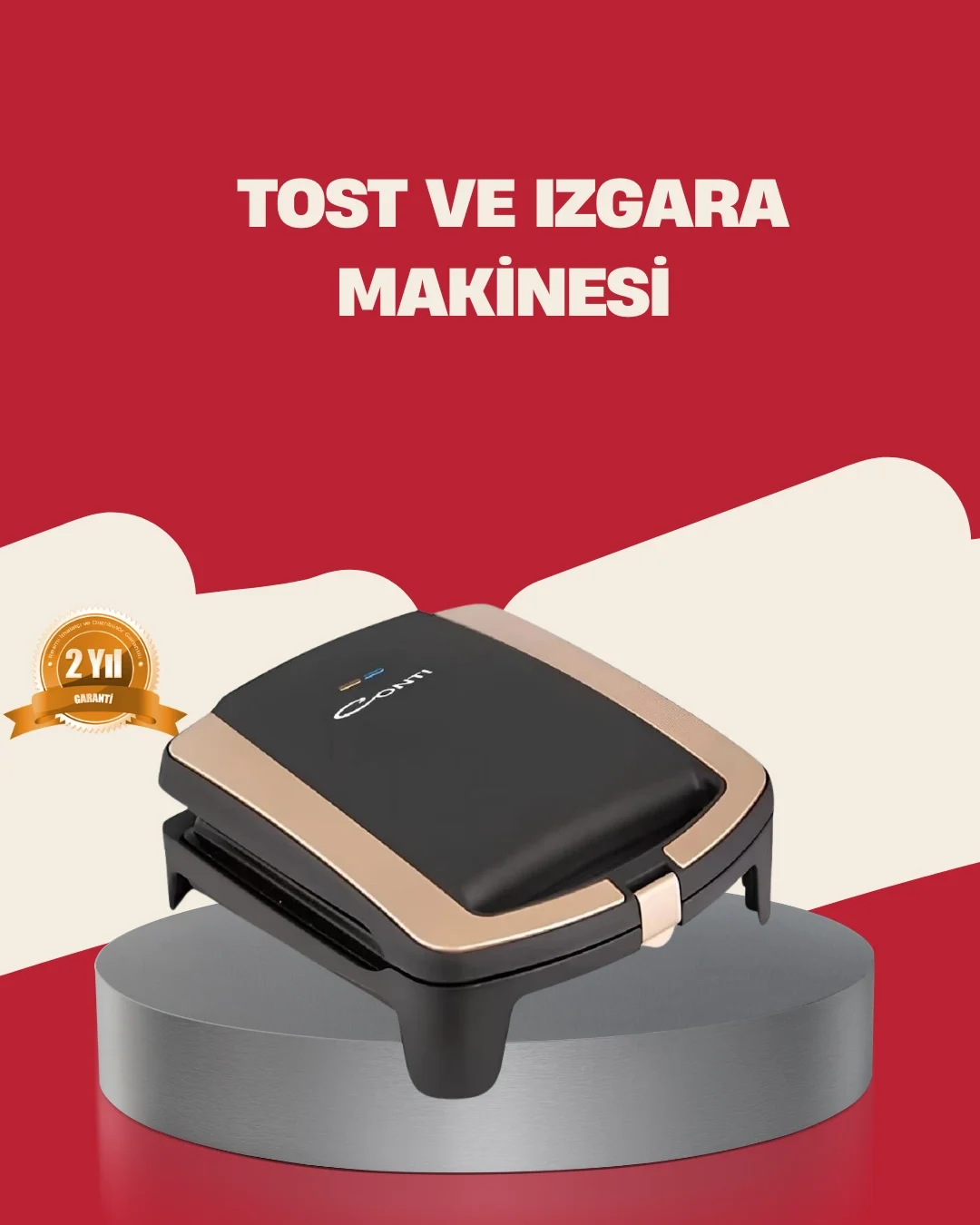 Mey İthalat® Tost Makinesi Yapışmaz Plaka 1500 Watt Güçlü Perform