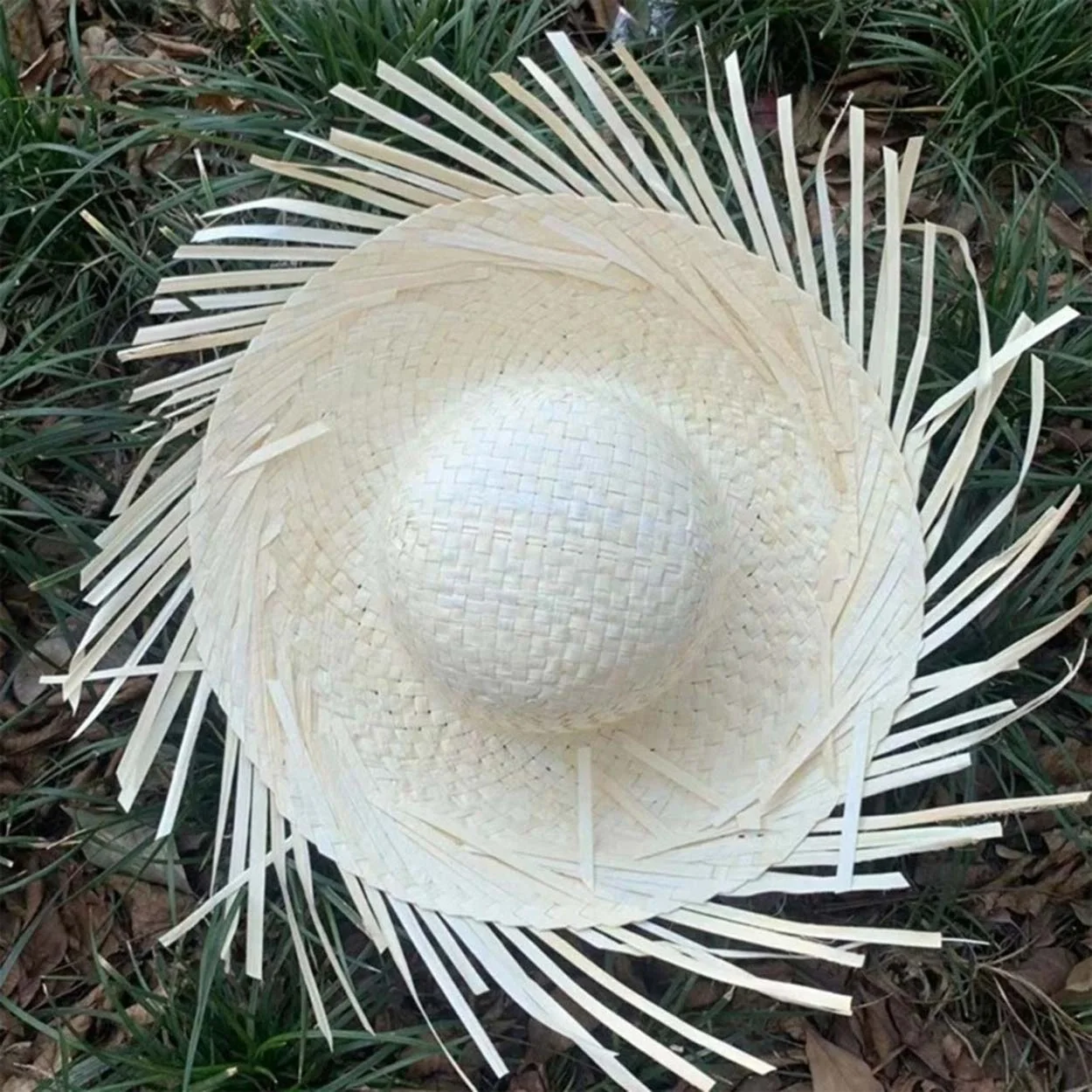Mey İthalat® Tropikal Parti Beyaz Hasır Hawaii Şapkası 13x36 cm