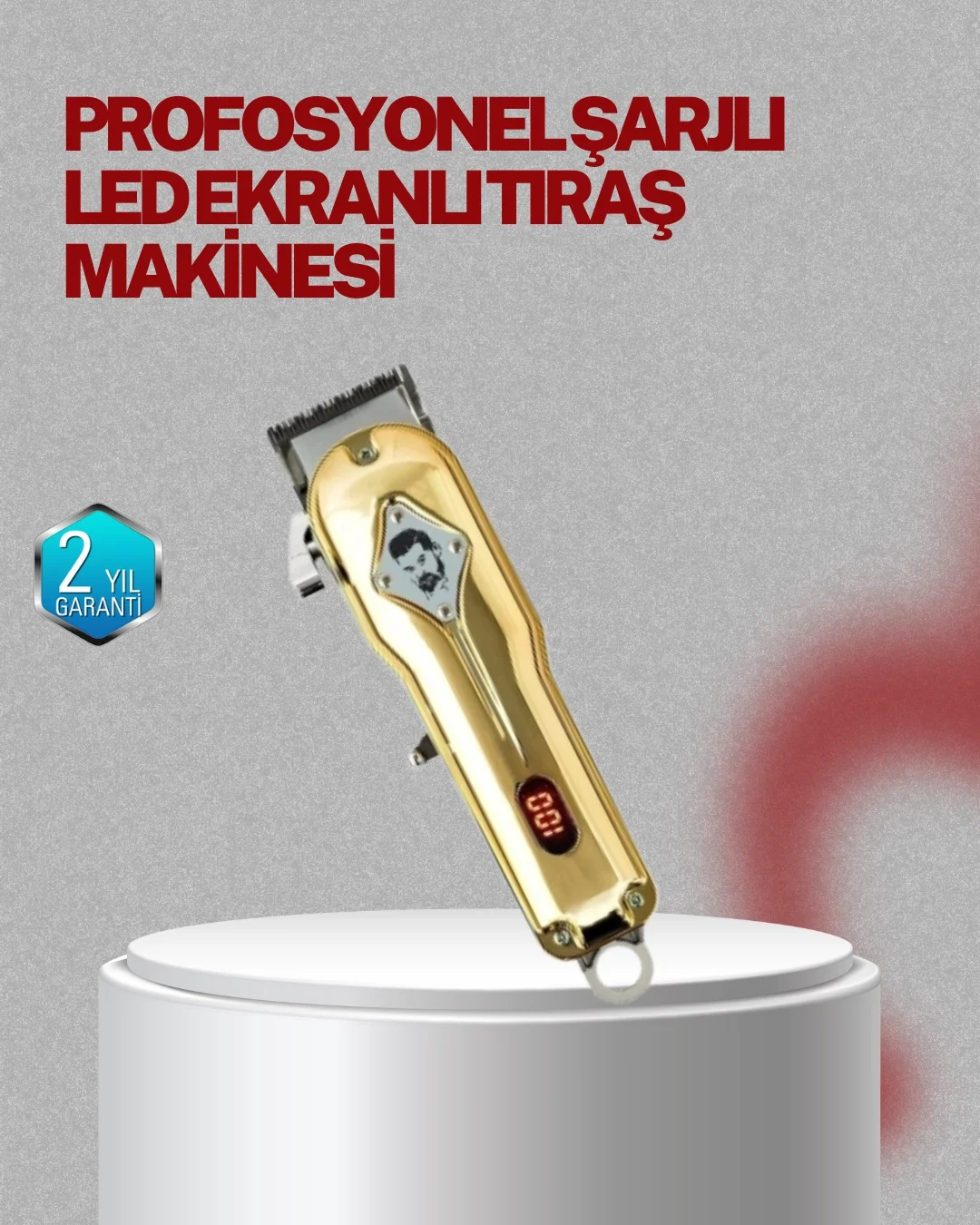 Mey İthalat® Type-C Şarjlı LCD Ekranlı Profesyonel Saç Sakal Tıra