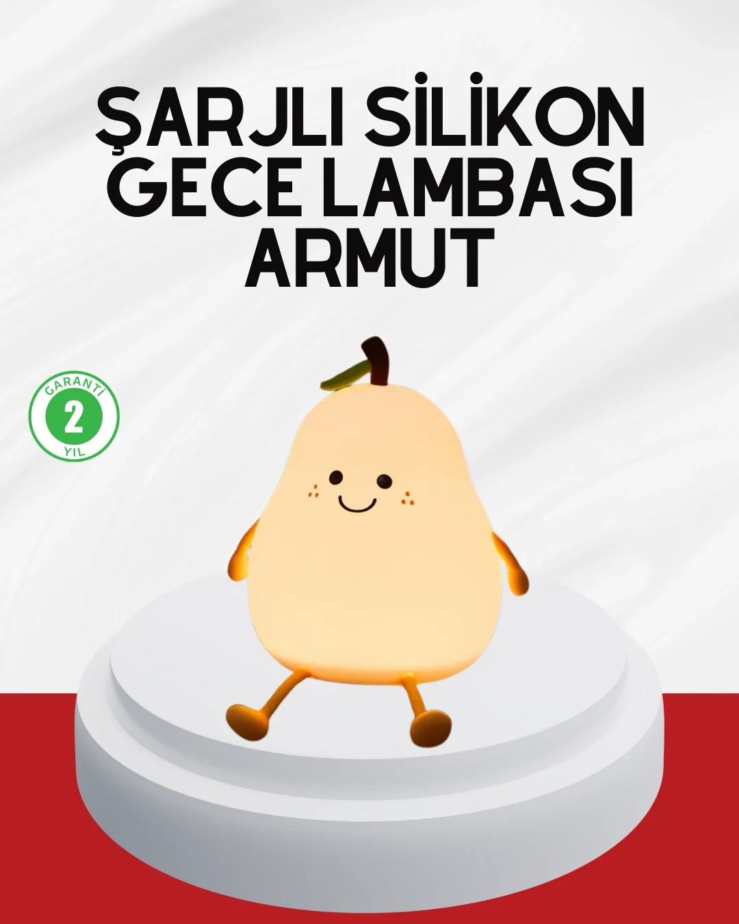 Mey İthalat® USB Şarjlı Armut Gece Lambası Dokunmatik Renk Değişi