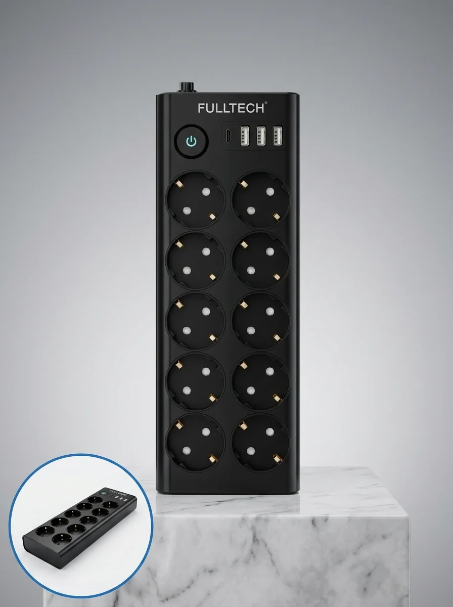Mey İthalat® USB ve Type-C Şarj Özellikli 10'lu Çoklu Priz