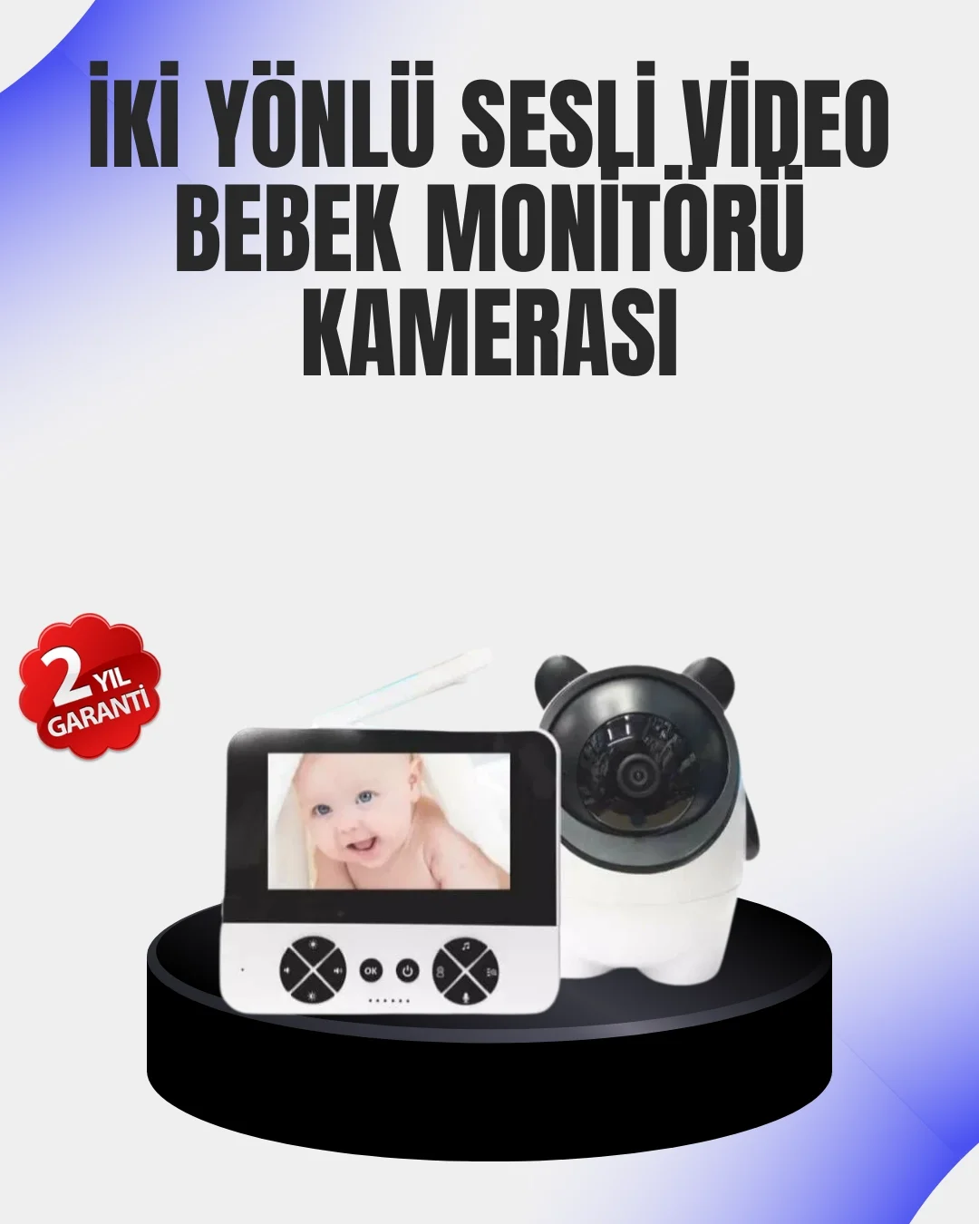 Mey İthalat® Uzaktan Kontrollü Bebek Kamerası Ninni ve Zoom Özell