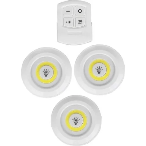Mey İthalat® Uzaktan Kumandalı Yapışkanlı 3'lü Led Spot Lamba