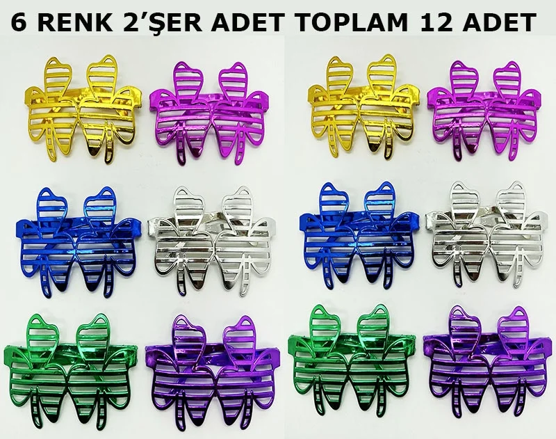 Mey İthalat® Vegas Casino Kupa Sinek Temalı Parti Gözlüğü 6 Renk 