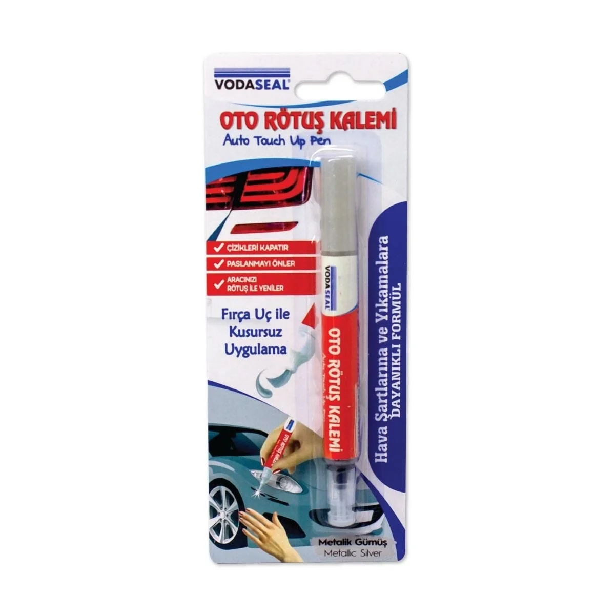 Mey İthalat® Vodaseal Oto Rötuş Kalemi Metalik Gümüş 5 ml