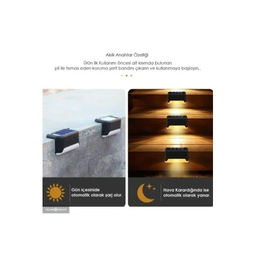 Mey İthalat® WaterProof Solar Merdiven Lambası 4 Adet