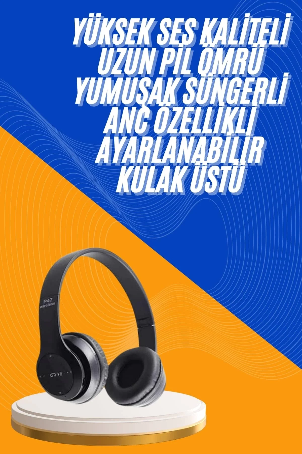 Mey İthalat® Wireless 5.0 Bluetooth Kablosuz Kulaklık ANC Özellik