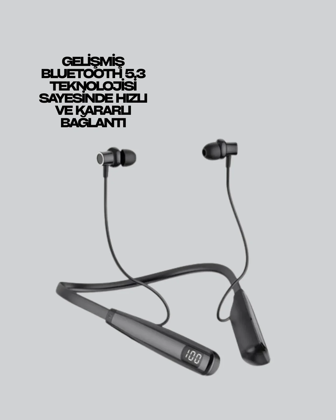 Mey İthalat® Y12 Bluetooth Boyun Bantlı Kulaklık – 100 Saat Pil, 