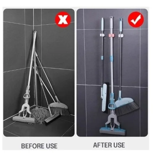 Mey İthalat® Yapışkanlı Pratik Mop Tutucu 4 Adet Beyaz