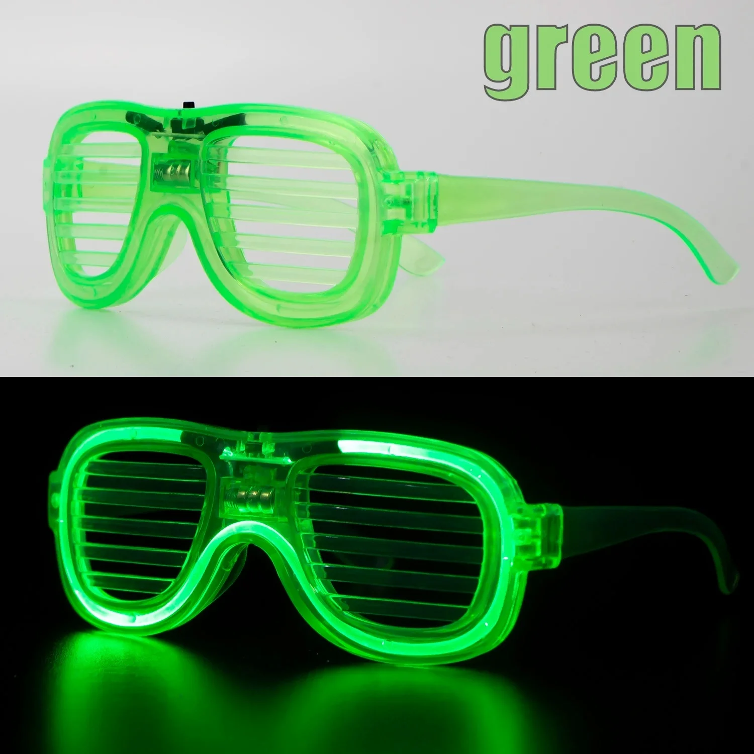 Mey İthalat® Yeşil LED Işıklı Parti Gözlüğü – Neon Glow Şerit Göz