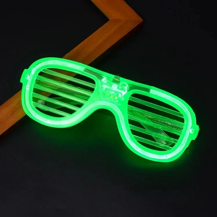 Mey İthalat® Yeşil LED Işıklı Parti Gözlüğü – Neon Glow Şerit Göz