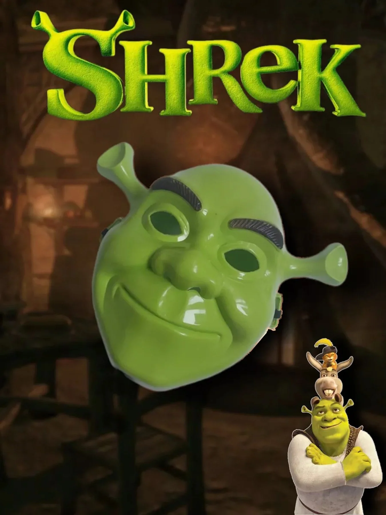 Mey İthalat® Yeşil Shrek Maskesi 21x25 cm