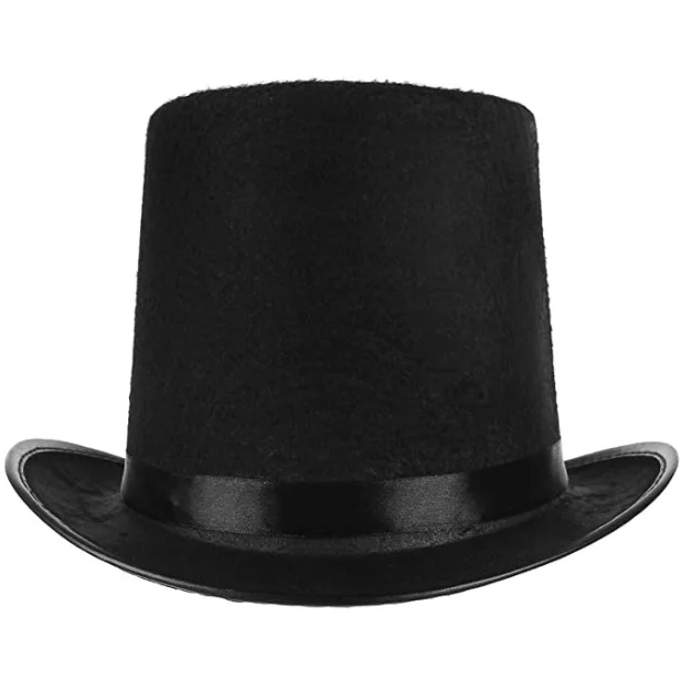 Mey İthalat® Yetişkinler İçin Siyah Renk Ringmaster Sihirbaz Şapk