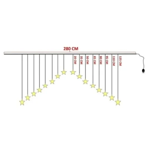 Mey İthalat® Yıldız Perde LED Çapraz