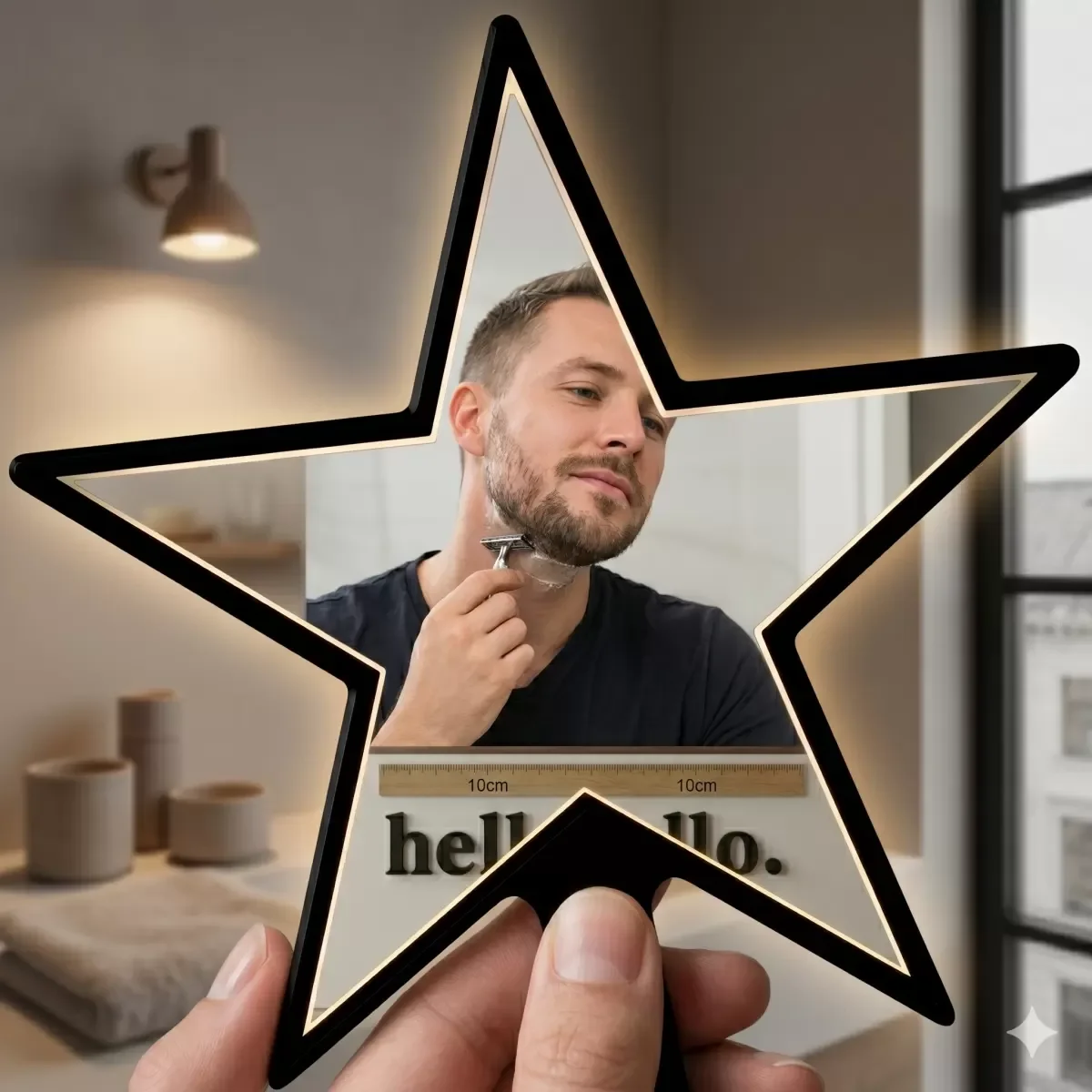Mey İthalat® Yıldız Tasarım Kırılmaz Pleksi El Aynası - 10x10 cm Mey İthalat® Yıldız Tasarım Kırılmaz Pleksi El Aynası - 10x10 cm