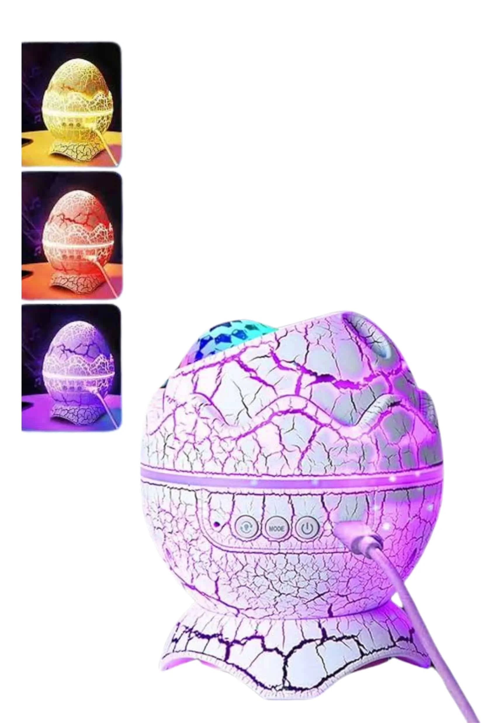 Mey İthalat® Yumurta Şeklinde Su Dalgalı Bluetooth Speaker Lamba 