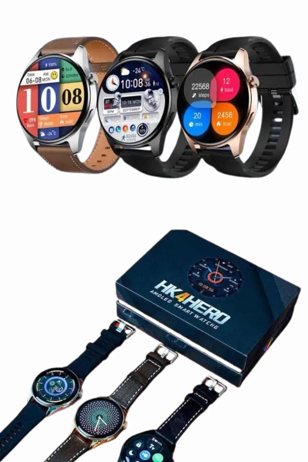 Mey İthalat® Yuvarlak Kasa 46mm Akıllı Saat Android Ve IOS Uyumlu