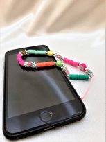 Tükkan Accessories Meyva Figürlü Fimo Taşli Mavi İpli Telefon Askisi Ve Charm-Tekask