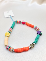 Tükkan Accessories Meyva Figürlü Fimo Taşli Mavi İpli Telefon Askisi Ve Charm-Tekask