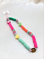 Tükkan Accessories Meyva Figürlü Fimo Taşli Mavi İpli Telefon Askisi Ve Charm-Tekask