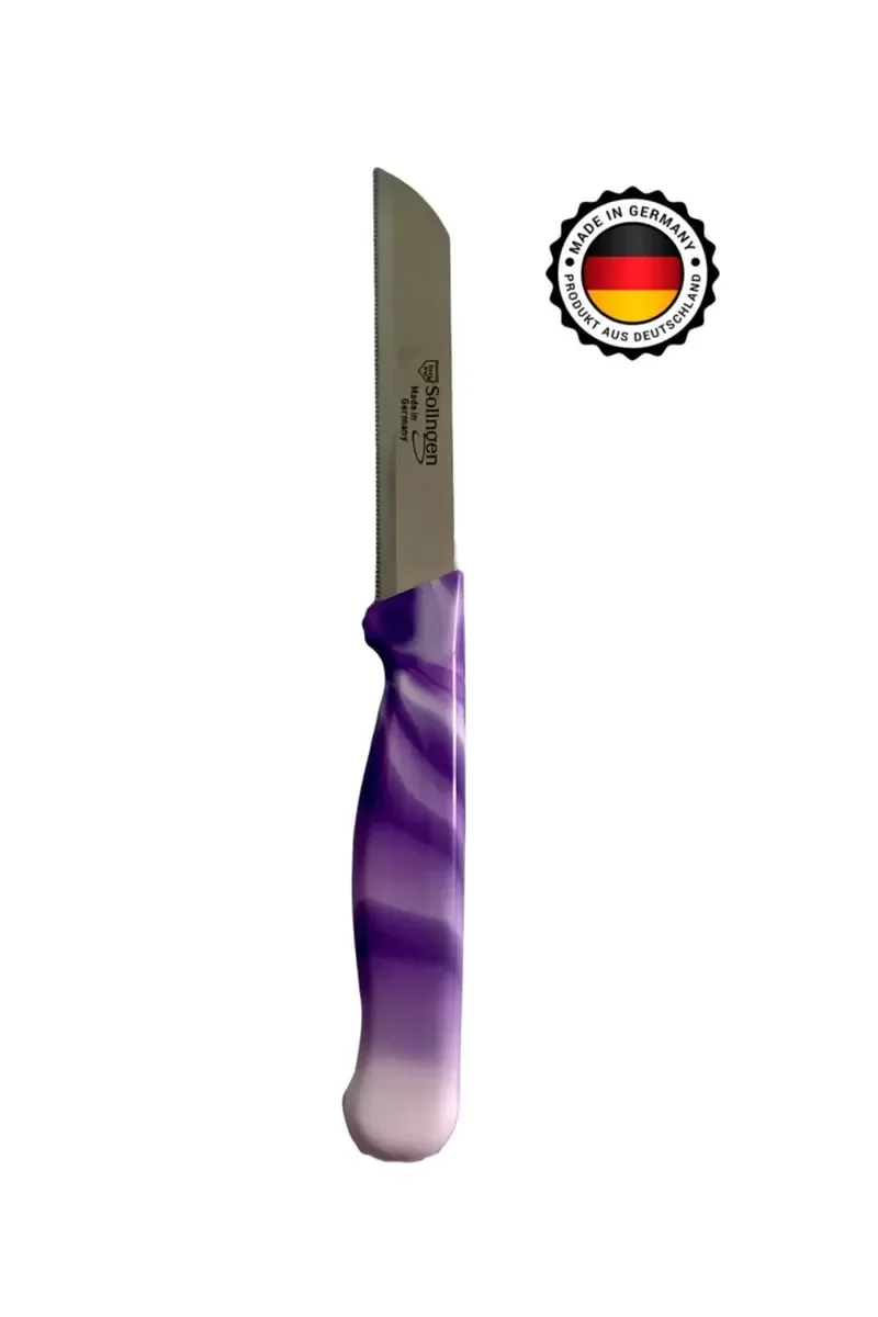 Meyve Bıçağı Doğrama Bıçağı ve Düz soyacak Ebruli Mor Bıçak 1 Ade