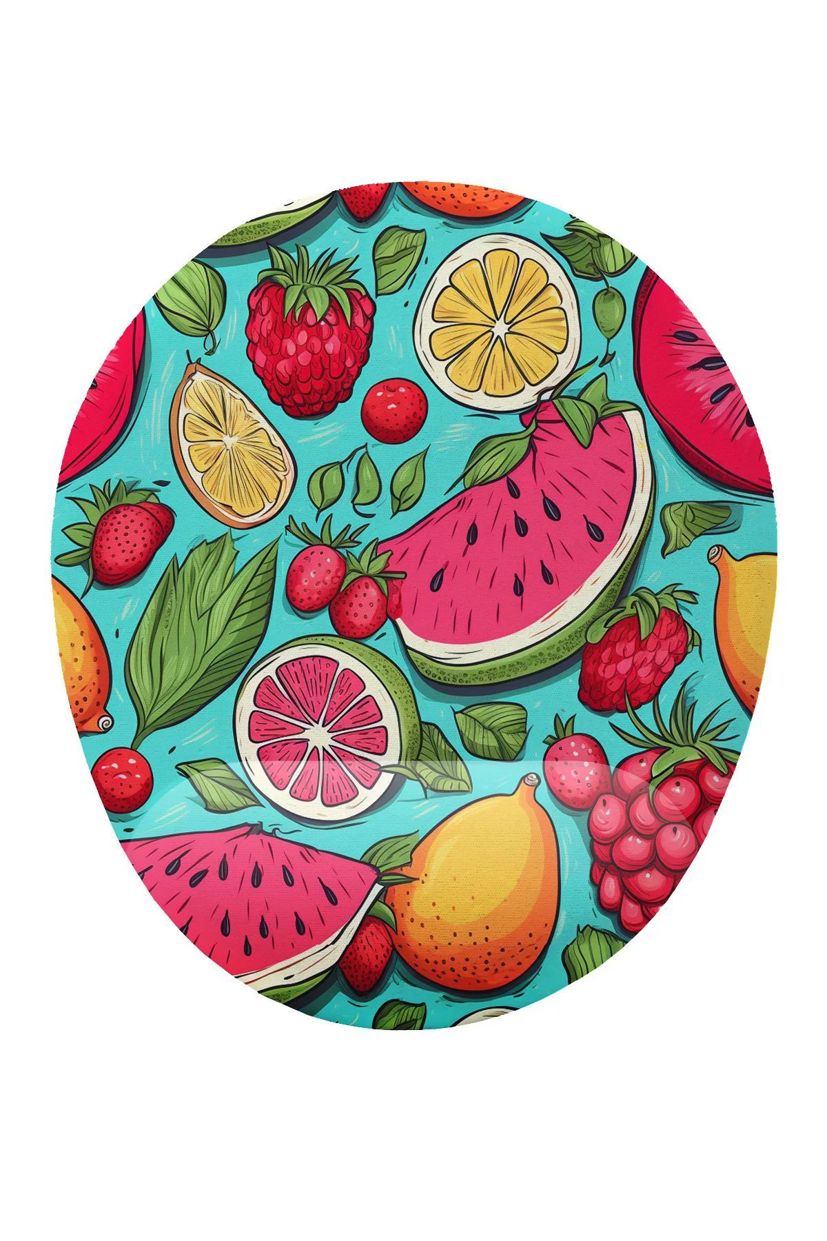 Meyve Desenli Bilek Destekli Mouse Pad Ergonomik Kaymaz Taban Mou