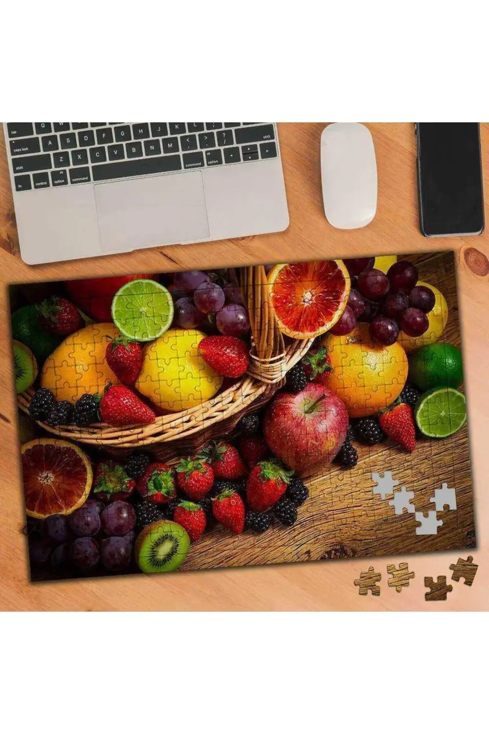 Meyve Dolu Sepet Fotoğrafı 240 Parça Puzzle Yapboz-74835